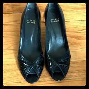 Stuart Weitzman Black peep toe pumps